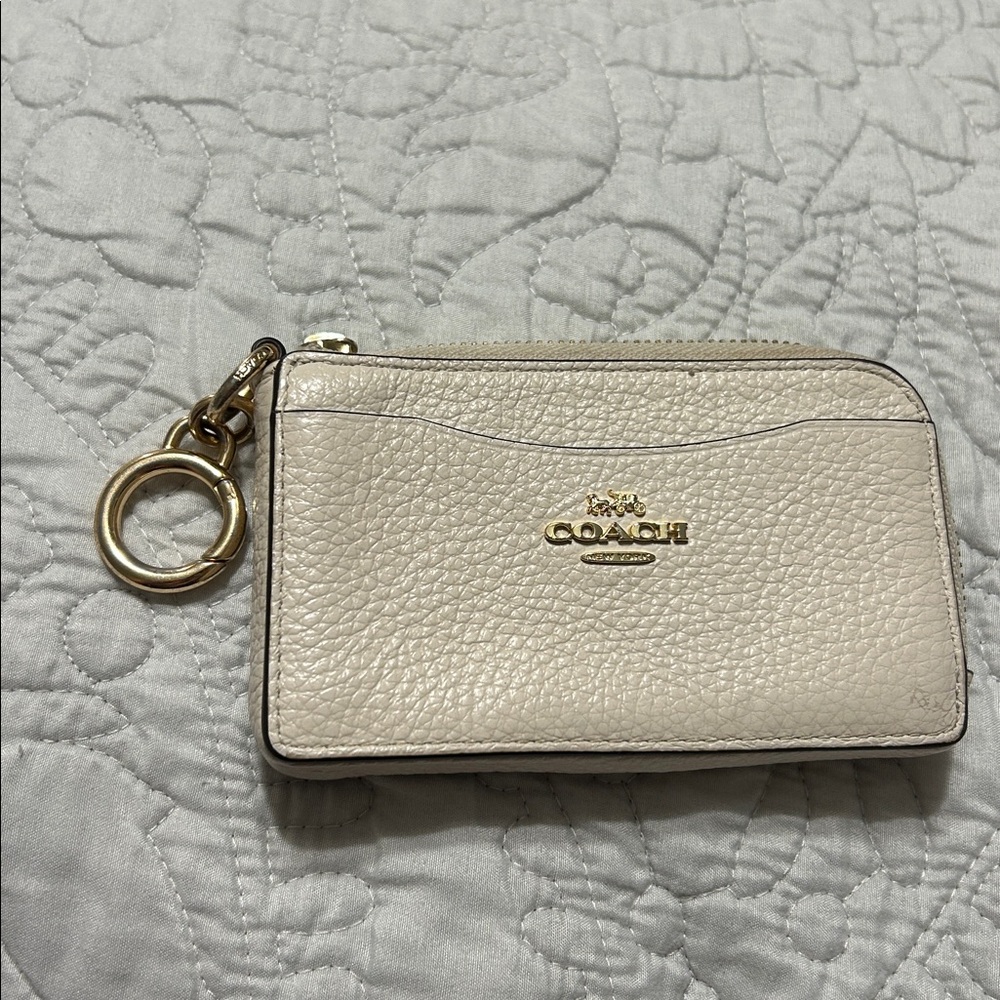 Coach Ivory Leather Key Holder